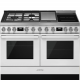Cocina horno eléctrico SMEG CPF120IGMPWH, Más de 4 zonas, Blanco Zona Gigante